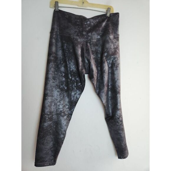 Athleta Women Metallic Black "Elation Ultra High Rise" Athletic Leggings size 1X - Picture 2 of 8